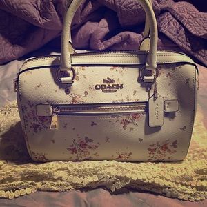 Coach Rowan Satchel Rose Print